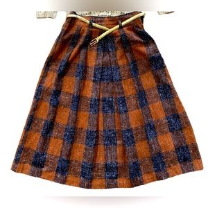 Vintage plaid pleated skirt, EUC size S, wool/polyester blend